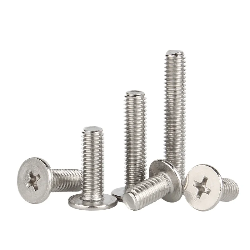 

500PCS 304 Stainless Steel Cross Flat Head Screw CM Large Flat Head Thin Head Screw Computer Machine Screw M1.6M2