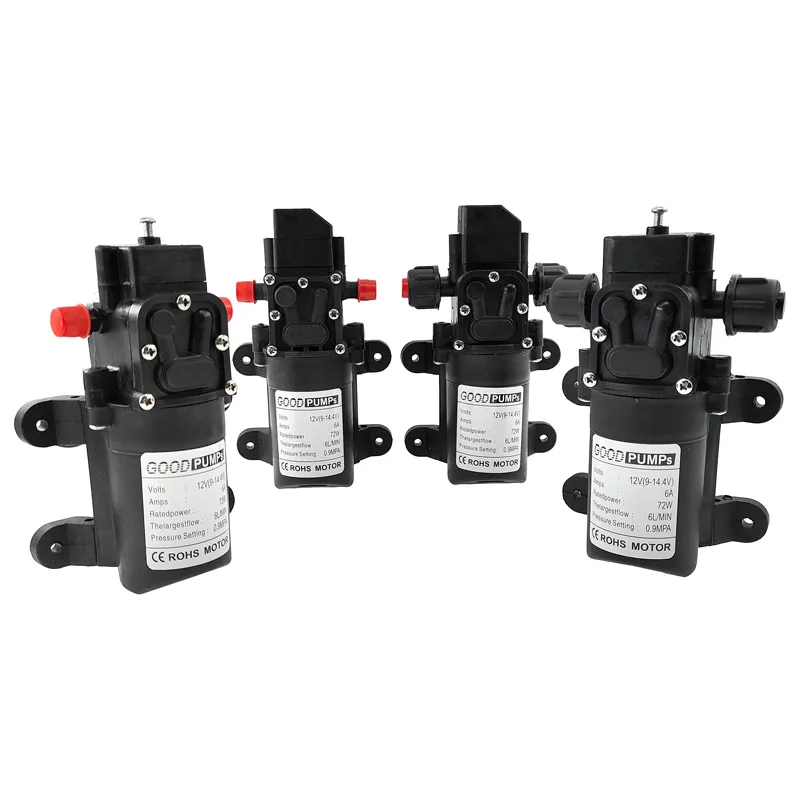 Dobre pompy 12VDC 72W mikro elektryczna membranowa pompa wodna z przepływem zwrotnym automatyczny przełącznik 6L/min wysokociśnieniowy spray do mycia samochodu