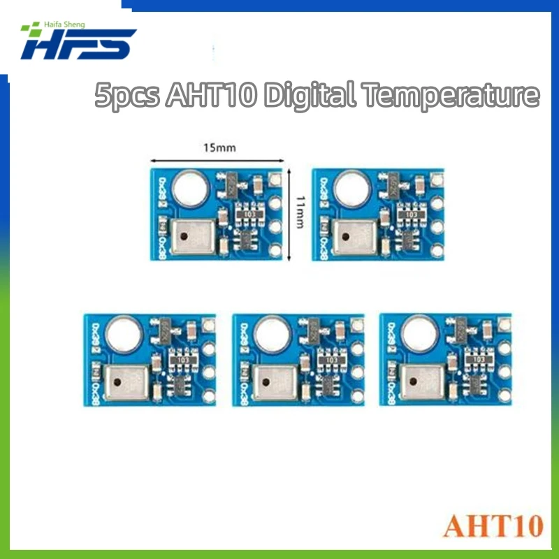 

5pcs AHT10 Digital Temperature and Humidity Sensor Measurement Module High Precision IIC I2C 1.8-3.6V Replace DHT11 SHT20 AM2302