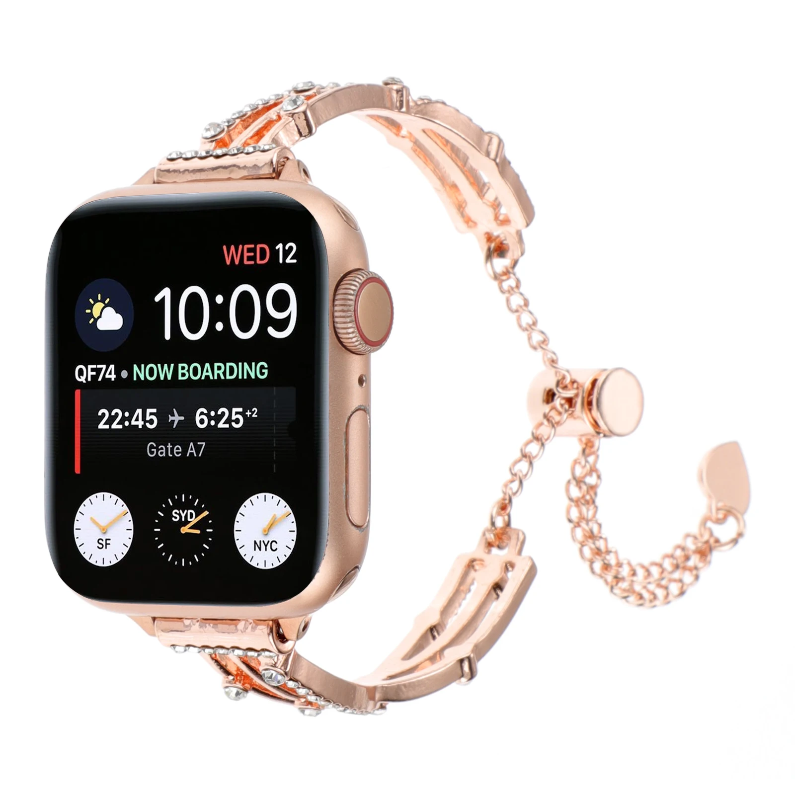 Correa X Sharp para Apple Watch Band Cadena de pulsera de metal para Iwatch 87654321 SE38 40 41 42 44 45 49MM muñeca de diamante dulce para mujer