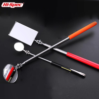 Hi-Spec 3pc Set 1Pc Square/round Rotatable Car Chassis Mirror Angle Telescopic Mirror Extendible Undercarriage Inspection Tool