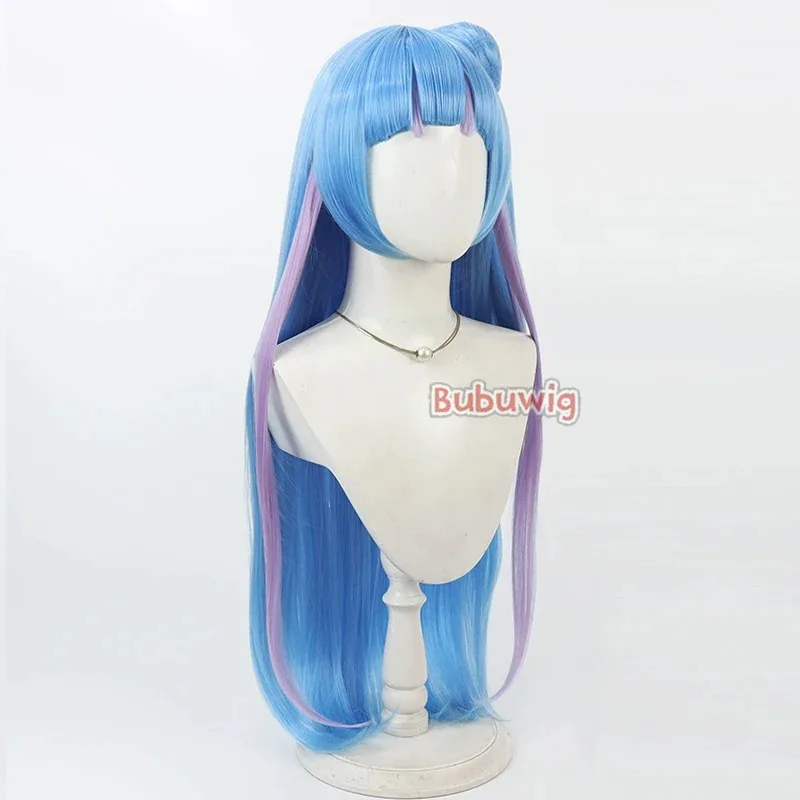 CyBubuwig الشعر الاصطناعية Aokaze نانا تأثيري الباروكات فوتاري وا جميلة علاج علاج غمزة Aokaze نانا 90 سنتيمتر الضوء الأزرق شعر مستعار مقاومة للحرارة #4