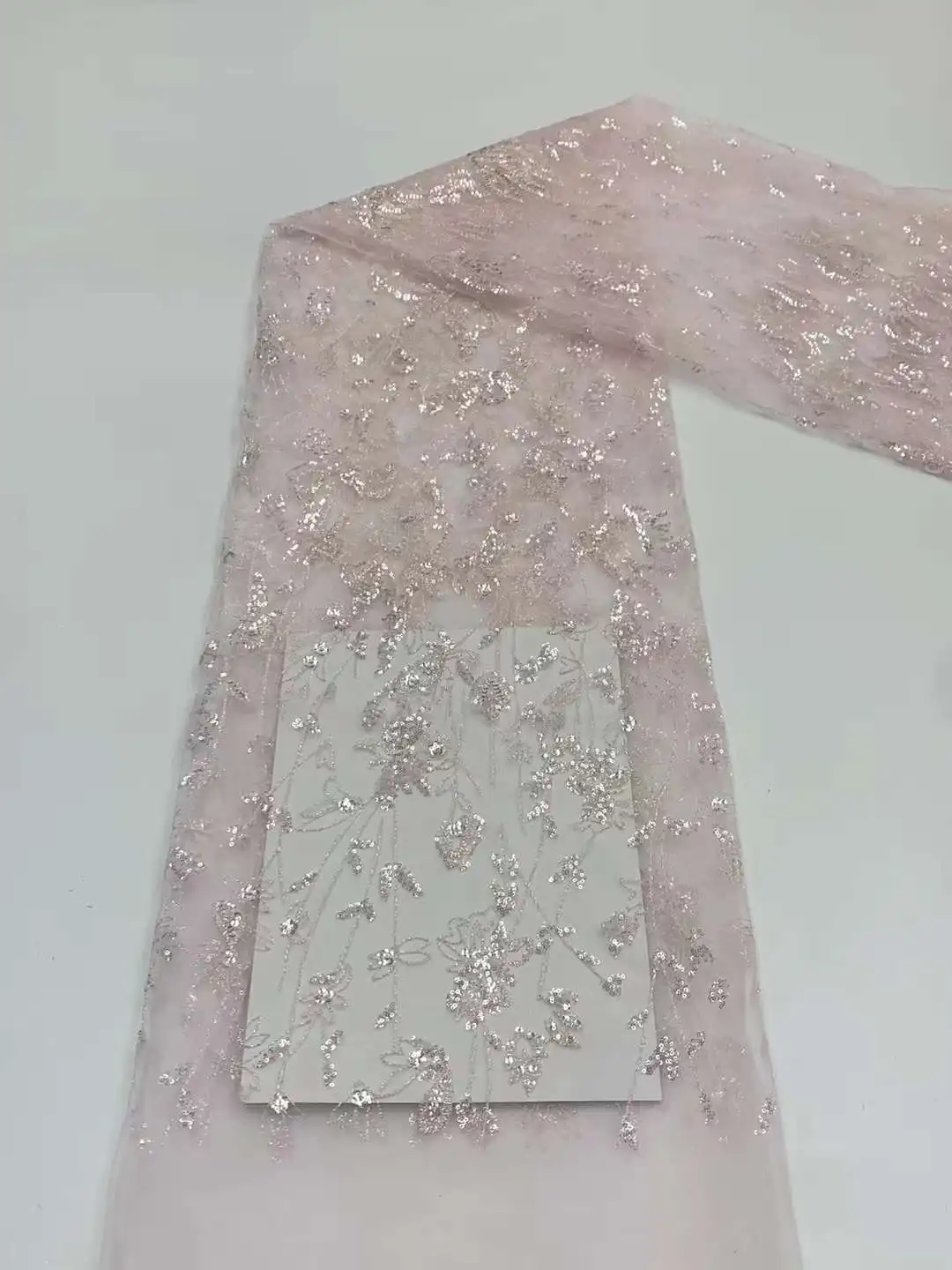 

Sequence Tulle Lace Embroidery With Beads African Lace Fabric 2024 High Quality New French Net Lace Fabric For Dress Xb