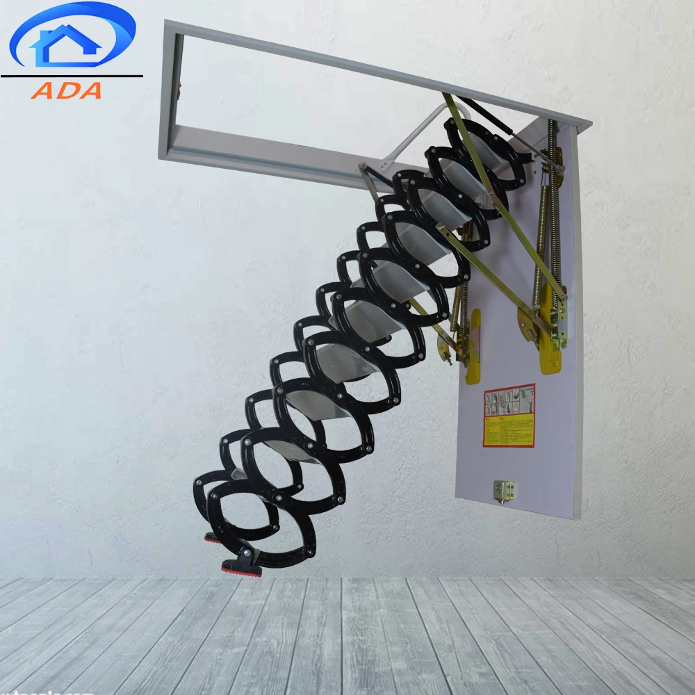 

Indoor Loft Ladder Folding Stairs With Hydraulic For Home House