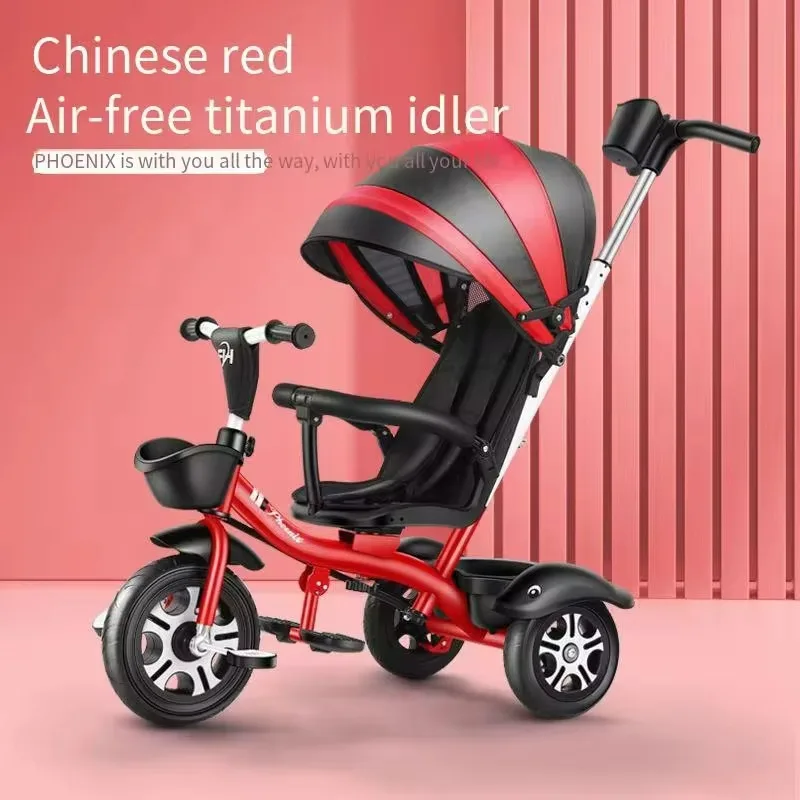 Stroller Children's Multifunctional Pedal Car Can Be Pushed and Ridden Two-way Seat Three-wheeled Anti-scroll Baby Stroller