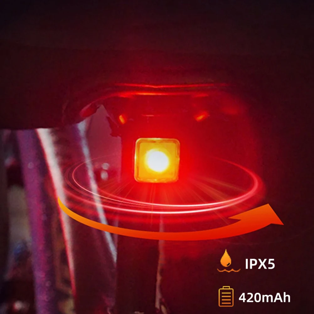 Smart Tail Light For Cycling Smart Brake Sensing Black Bike Tail Light Smart Brake Sensing Motion-activated On