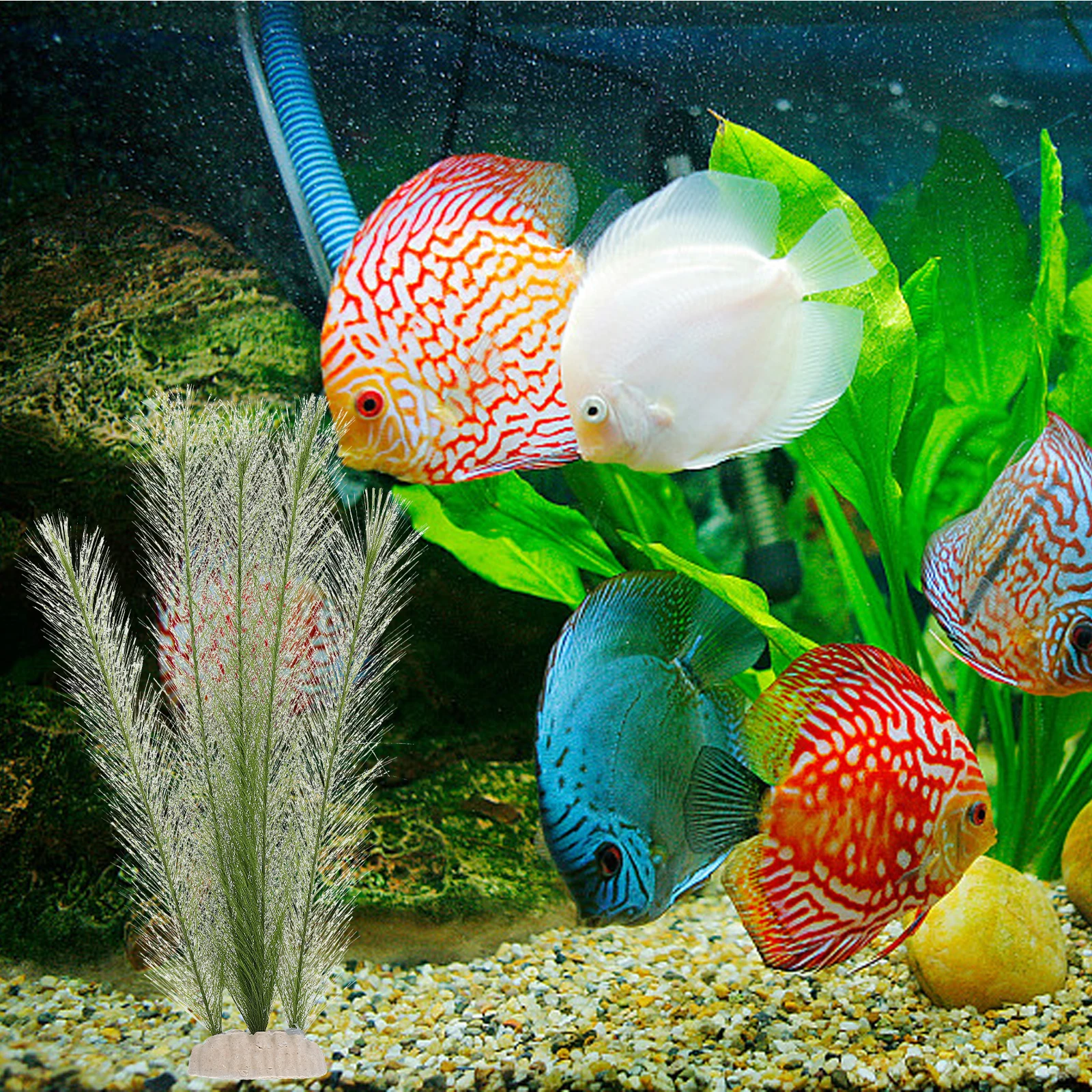 

2pcs Silk Aquarium Plants Silk Plants for Fish Tank Easy Clean Durable Plastic Aquarium Decoration Pet Supplies