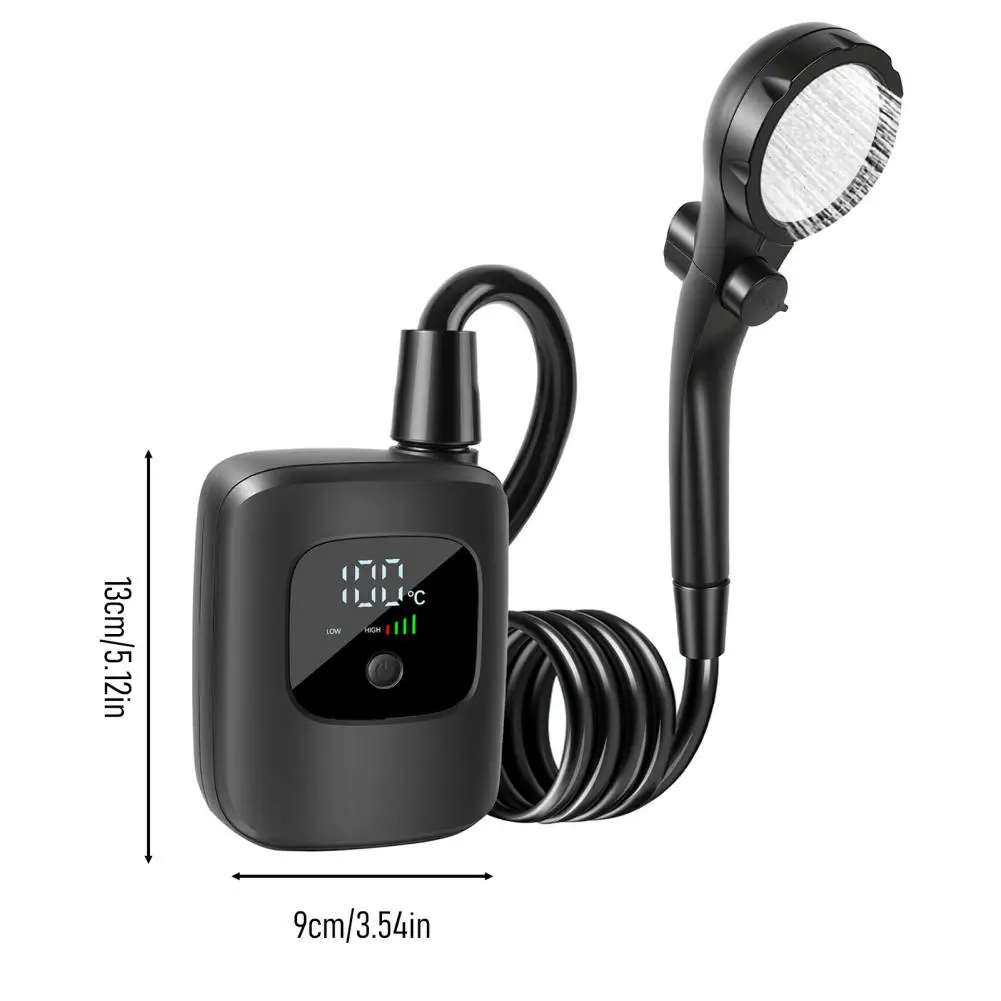 Portable Camping Shower with LED Display 2400mAh Battery 180min Use 4 Shower Modes Adjustable Water Pressure Quick Connect Outdo view 6