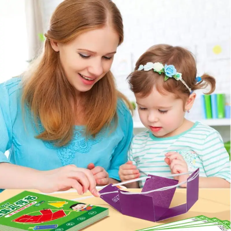 1 Set Montessori Educational Tracing Workbook Spatial Thinking Training DIY Math Learning Book 3D Geometry Quiet Book For Kids