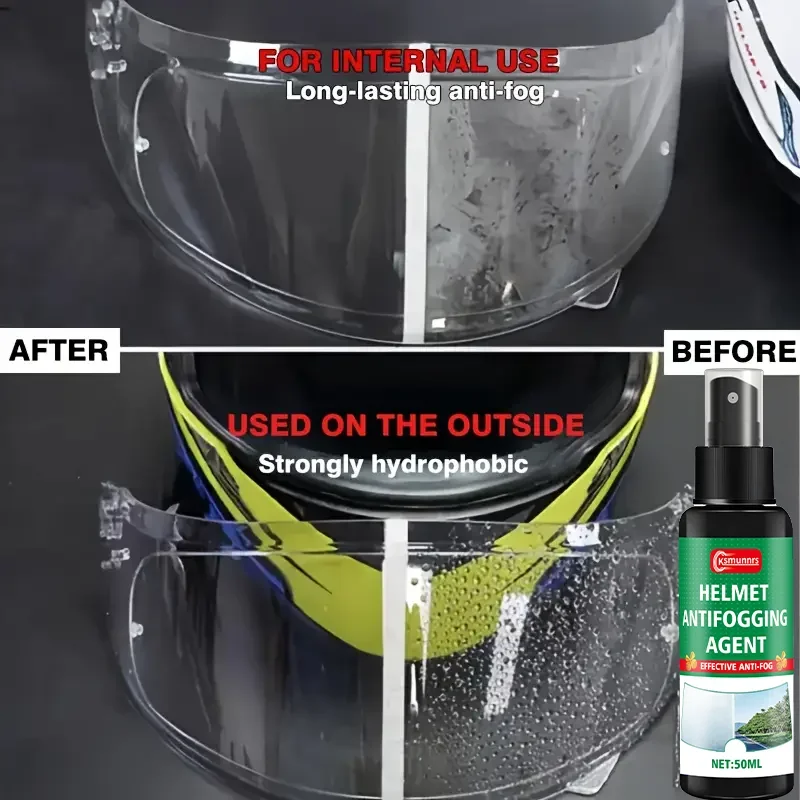 Fasilawei Helmet/Car Nano Anti-Fog Coating: Durable, Enhanced Visibility, Fog-Proof Kit, All Helmets/Glass Compatible