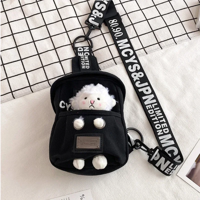 Children Messenger Bag Cute Canvas Crossbody Chest Bag Trendy Mother Kid Bags for Girl Solid Bags for Children Bolsas Para Niños