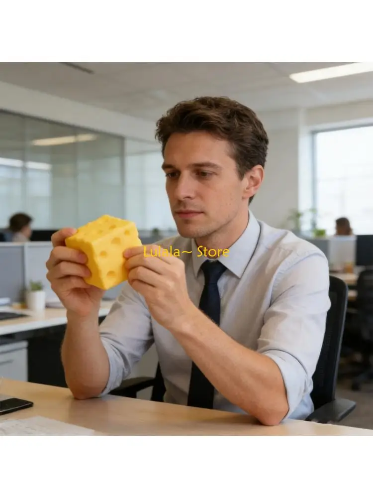 Y4QA Enormous Cheese Design Flexible Plaything Perfect For Calming And Concentration Help