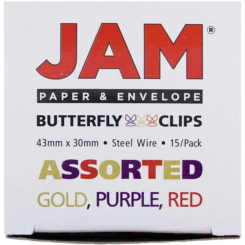 Clip a farfalla in carta marmellata, graffette assortite medie, 1.5x1.1, 15/confezione