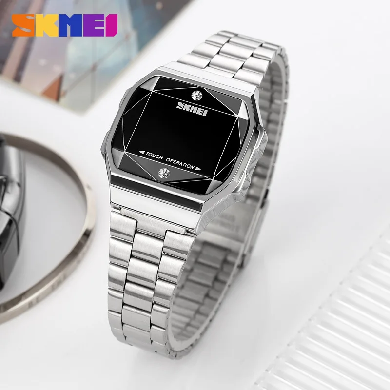 Skmei Stylish and Versatile Women's Watch Led White Light Women's Watch Student Waterproof Electronic Watch Women