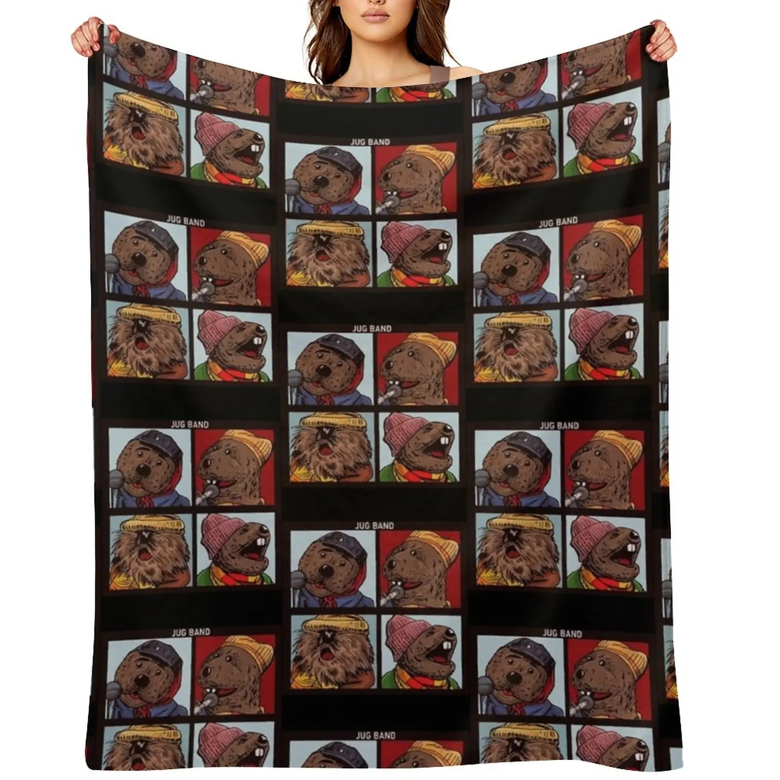 

emmett otter christmas band muppetss retro xmass holiday jim henson nightmare puppets Throw Blanket manga Hairys Blankets