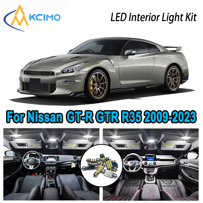 

High-Quality LED Interior Kit for Nissan GT-R GTR R35 2009-2023 2019 2020 Premium Error-Free Dome Map Trunk Automotive Lamps