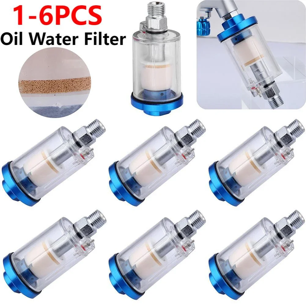 Oil-Water Separator Spray Paint Gun Oil Water Separation Filter 1/4 Inch Air Compressor Moisture Trap Air Filter Regulator Gauge