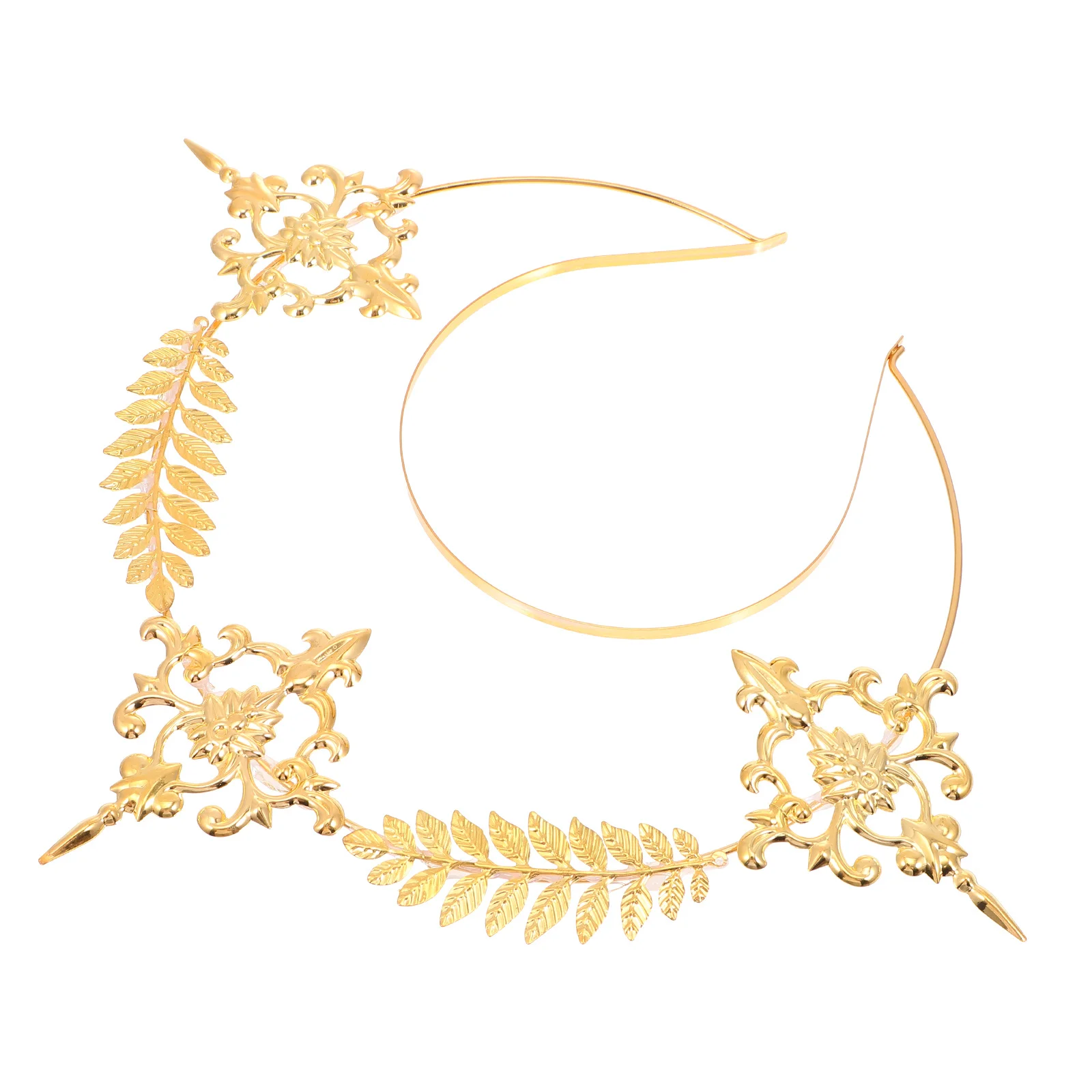 

1Pcs Golden Hairband Retro Style Iron Headband Bridal Headdress Elegant Wedding Hair Accessory Decorative Headband