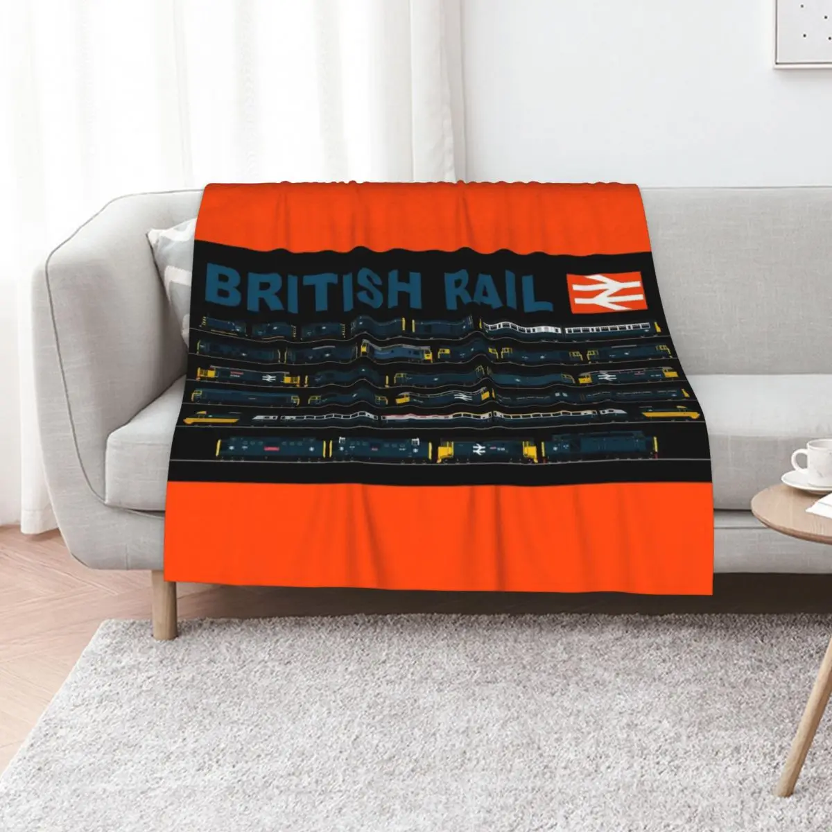 BRITISH RAIL TRAINS Throw Blanket Cute Retros Large Single Furrys Softest Blankets