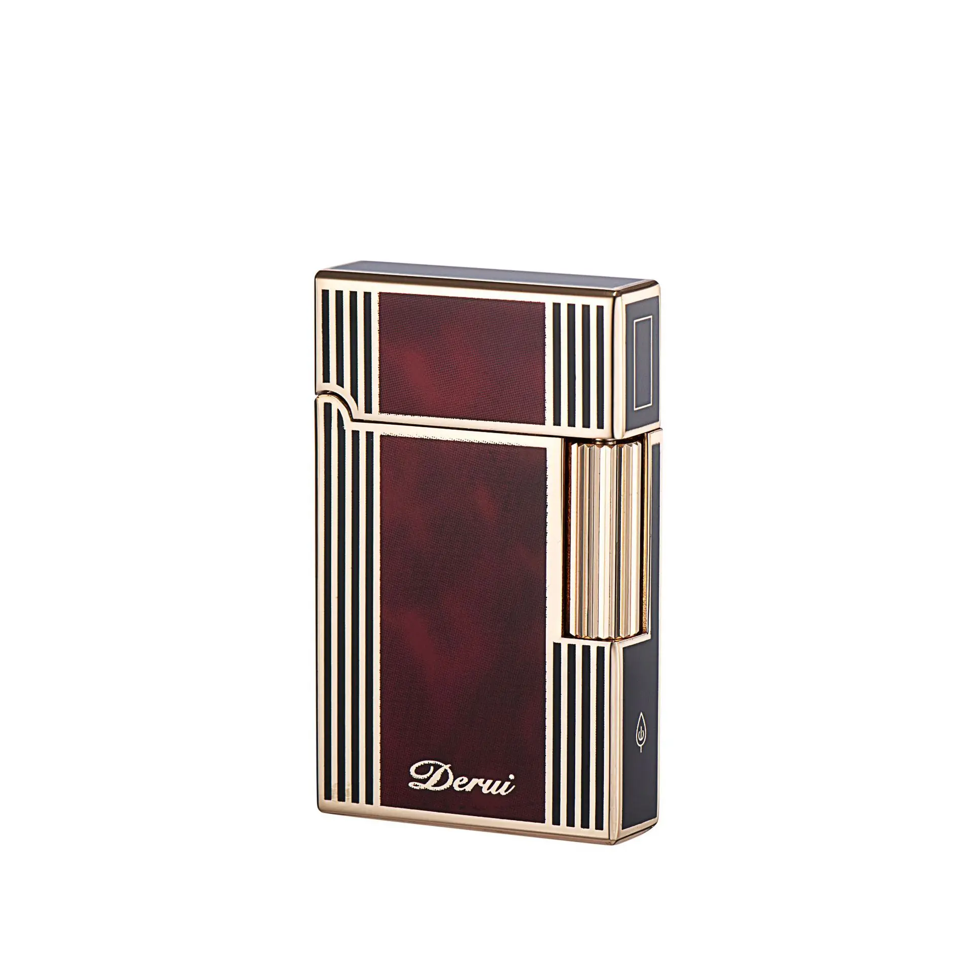 New Derui Side Slip Loud Voice Inflatable Lighter Metal High-end Men's Light Luxury Gift Cigarette Lighter Wholesale