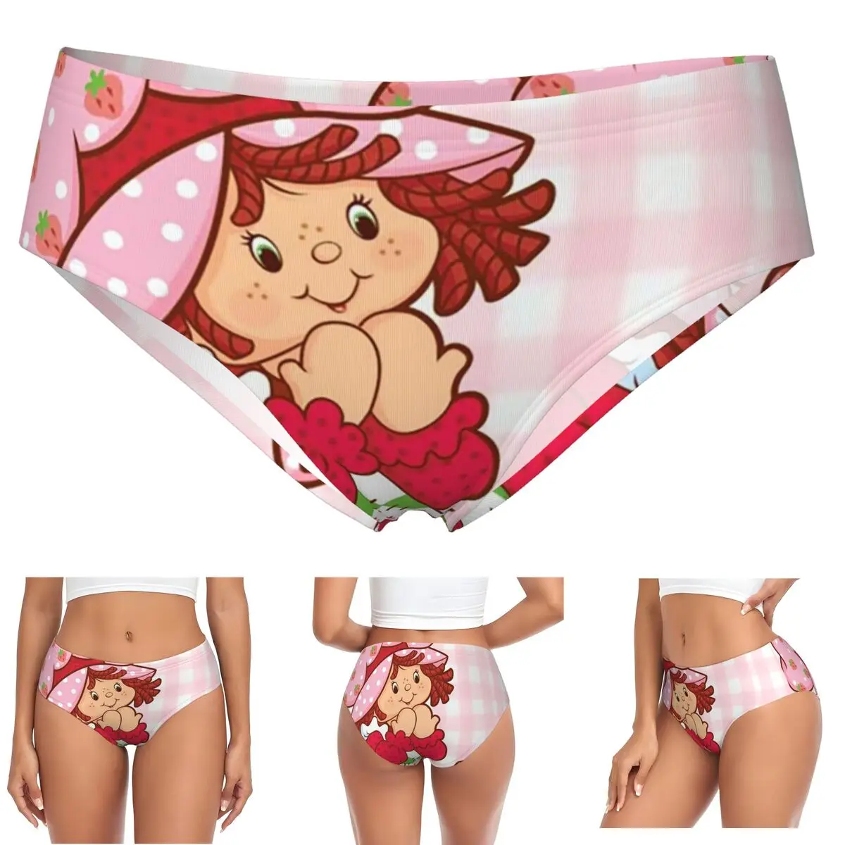 

Трусики на заказ Like Strawberry ShortCake, женские удобные трусы, нижнее белье, дышащие женские трусы