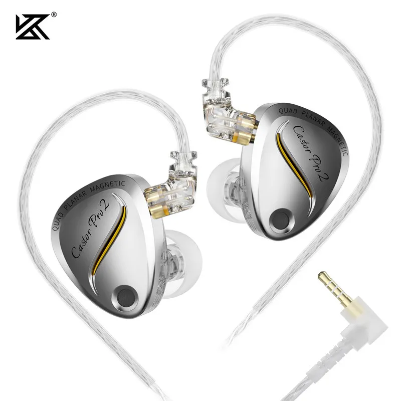 KZ Castor Pro 2 In-Ear Oordopjes Dubbele Dynamische Driver Hifi Monitor Bedrade Headset Voor Live Muziek Op Het Podium Audiofiel