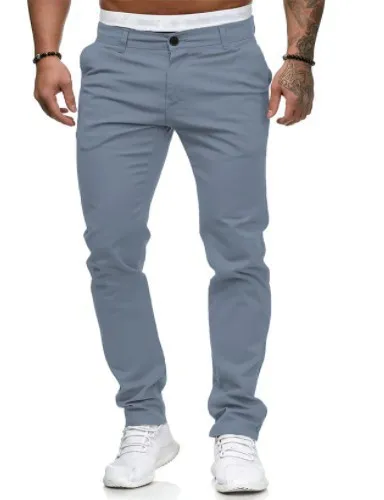 Men Casual Pants Patchwork Pencil Pants Ankle Length Pant Spliced Skinny Zipper Fly Casual Pockets Mid Waist Solid 2025 Summer