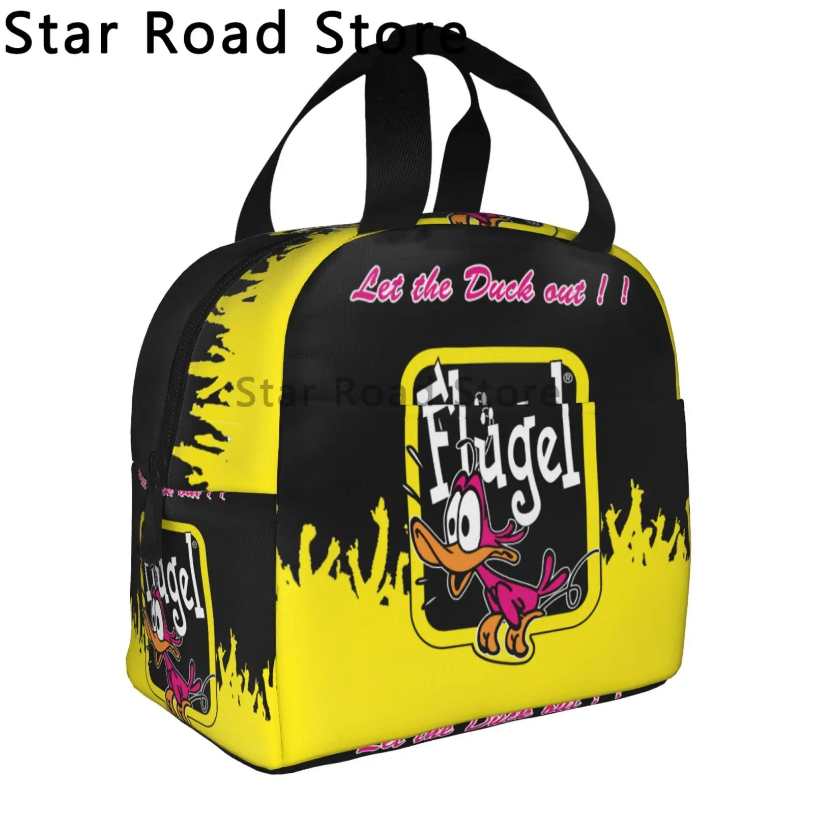 حقيبة غداء معزولة بشعار بيرة Flugel للنساء ، مبرد مهرجان الرقص الإلكتروني القابل لإعادة التدوير ، صندوق حراري ، عمل مكتبي #3