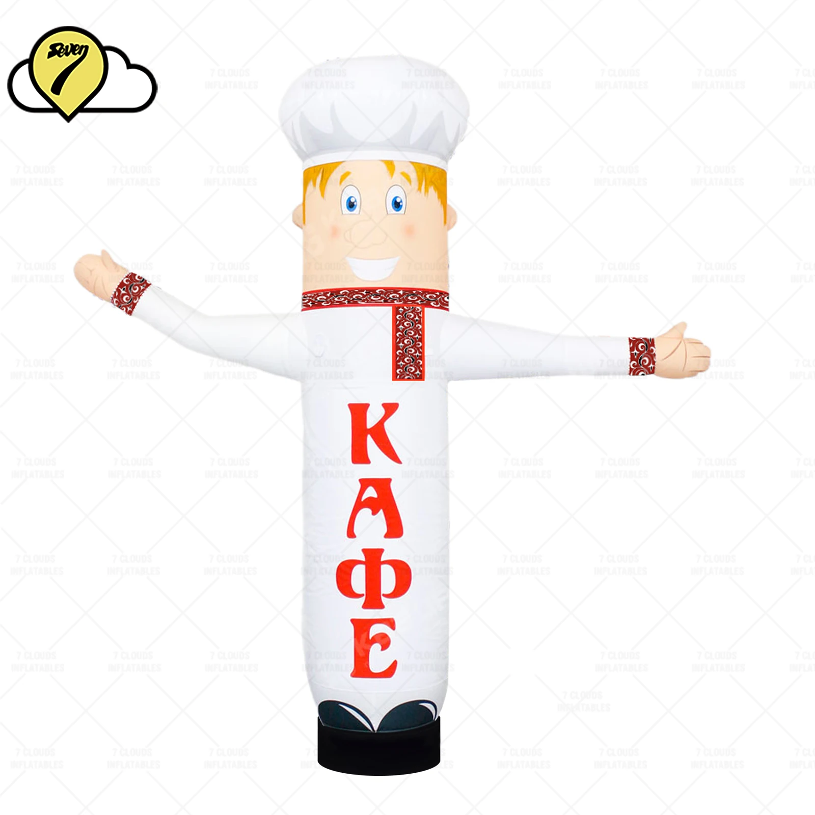 Inflatable Tube Guy Fast Food Restaurant Decoration Chef Balloon Outdoor Advertising Air Dancer Sky Tubeman Waving With Blower