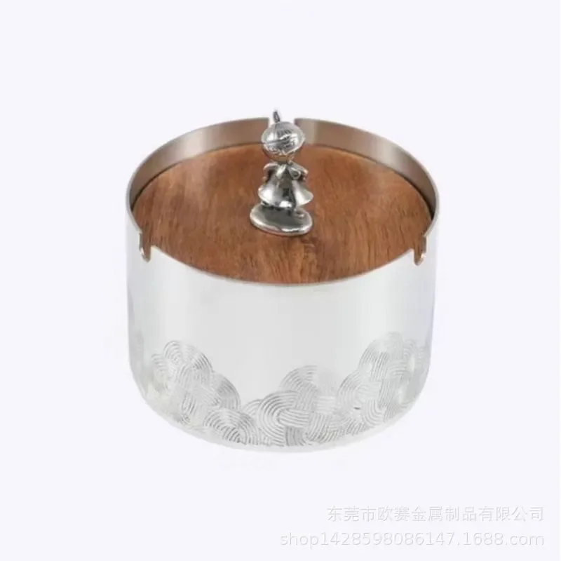 Vintage Chinese Style Ashtray with Lid Matte Finish Anti Fly Ash Design Luxury Home Decor Gift for Smokers Modern