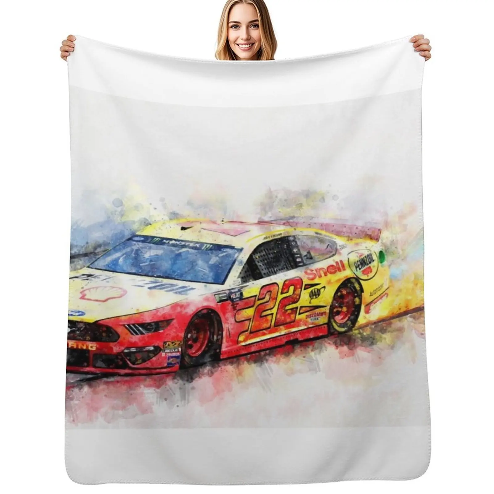 

Joey Logano on Fire Throw Blanket Extra Large Throw warm winter Winter beds Thermal Blankets