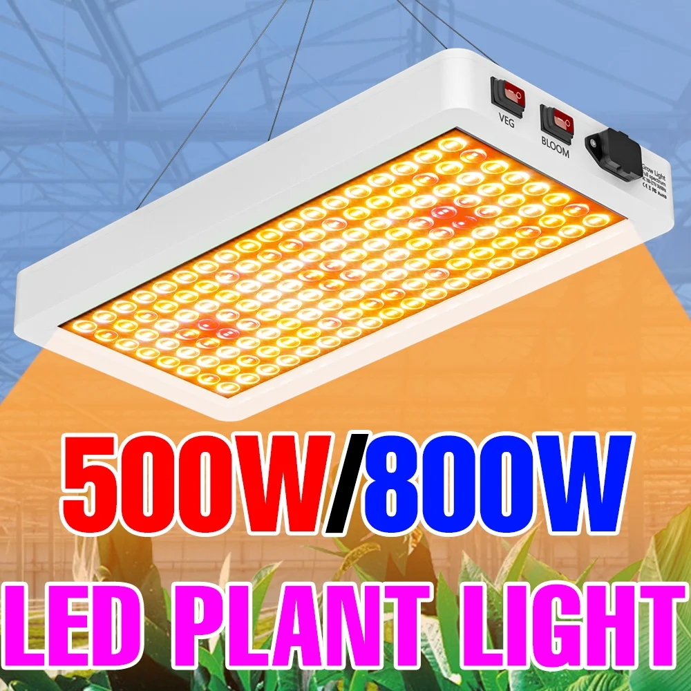 

800W LED Full Spectrum Grow Light 220V Hydroponics Plant Cultivation Lamp Greenhouse Vegetables Flower Fruit Moss Fill Lighting