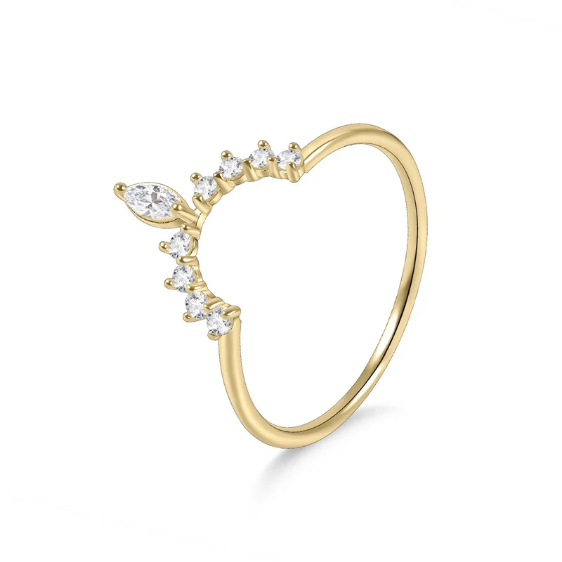 

ZFSILVER Fashion Luxury Classic High Quality s925 Silver Moissanite Crown Gourd Rings For Women Accessories Jewelry Gift KH1502R