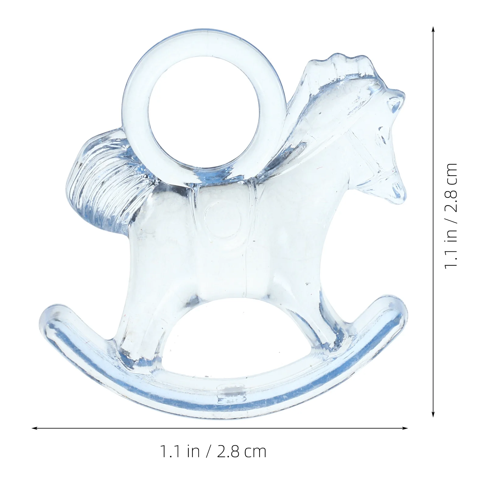

48pcs Baby Shower Rocking Horse Decorations Mini Acrylic Statues Table Centerpieces Desktop Adornments Party Supplies Gender