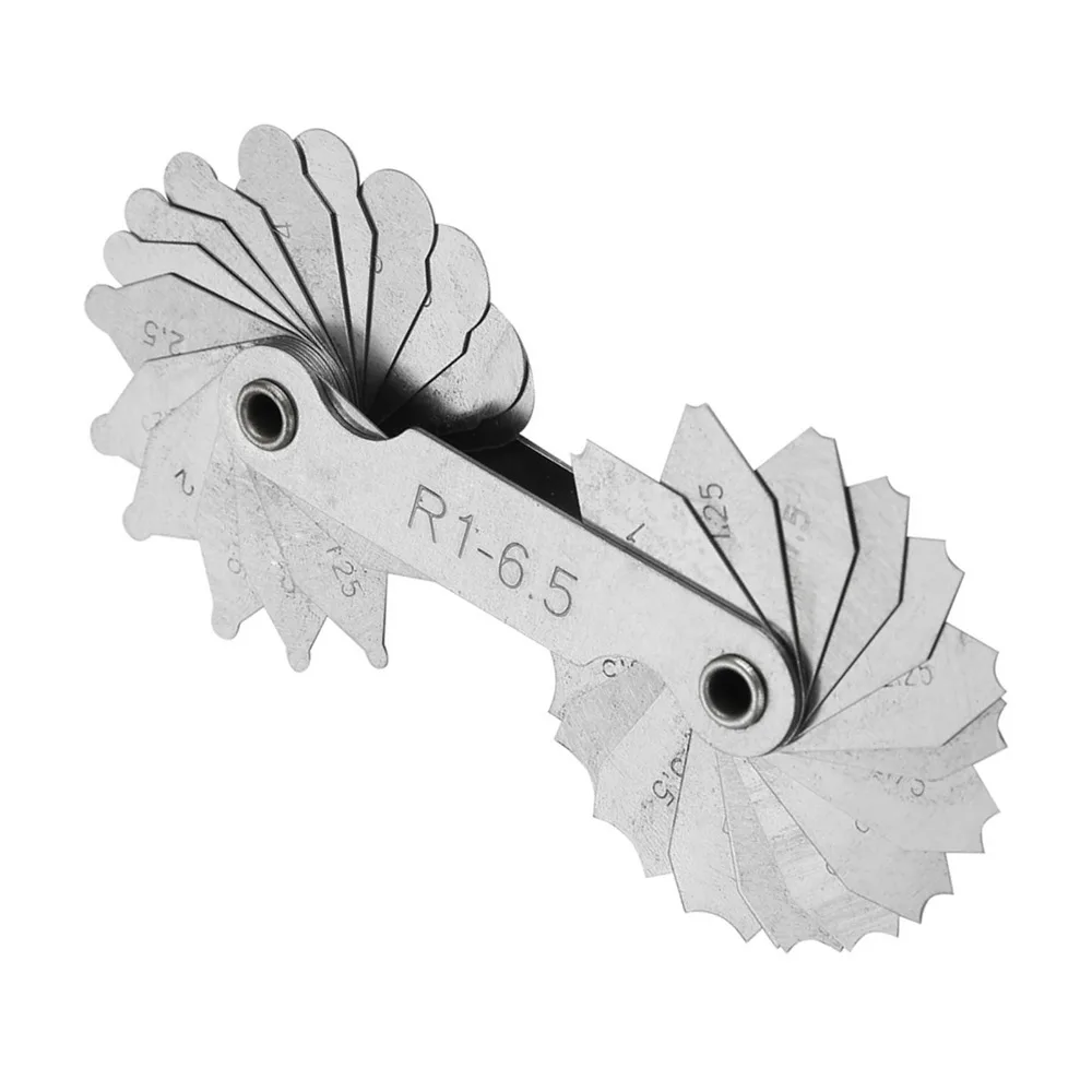 Durable Stainless Steel Radius Fillet Gauge R1-6.5MM Concave Convex Stainless Steel Gauge Silver Measuring Tool Machinists