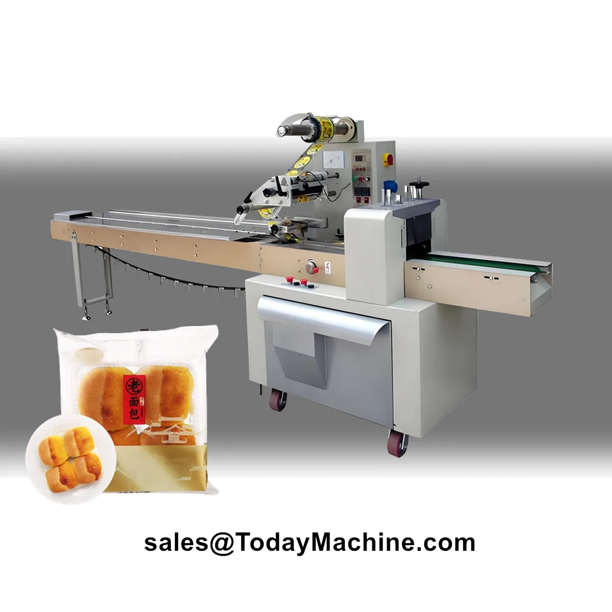 Confezionatrice automatica per avvolgimento del flusso di snack per hamburger alimentari