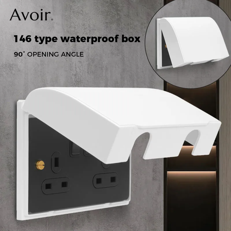 Avoir Wall External Mount Switch Protection Box 146Type Waterproof Cover Kitchen Outdoor Power Socket Plug Plastic Protector Box