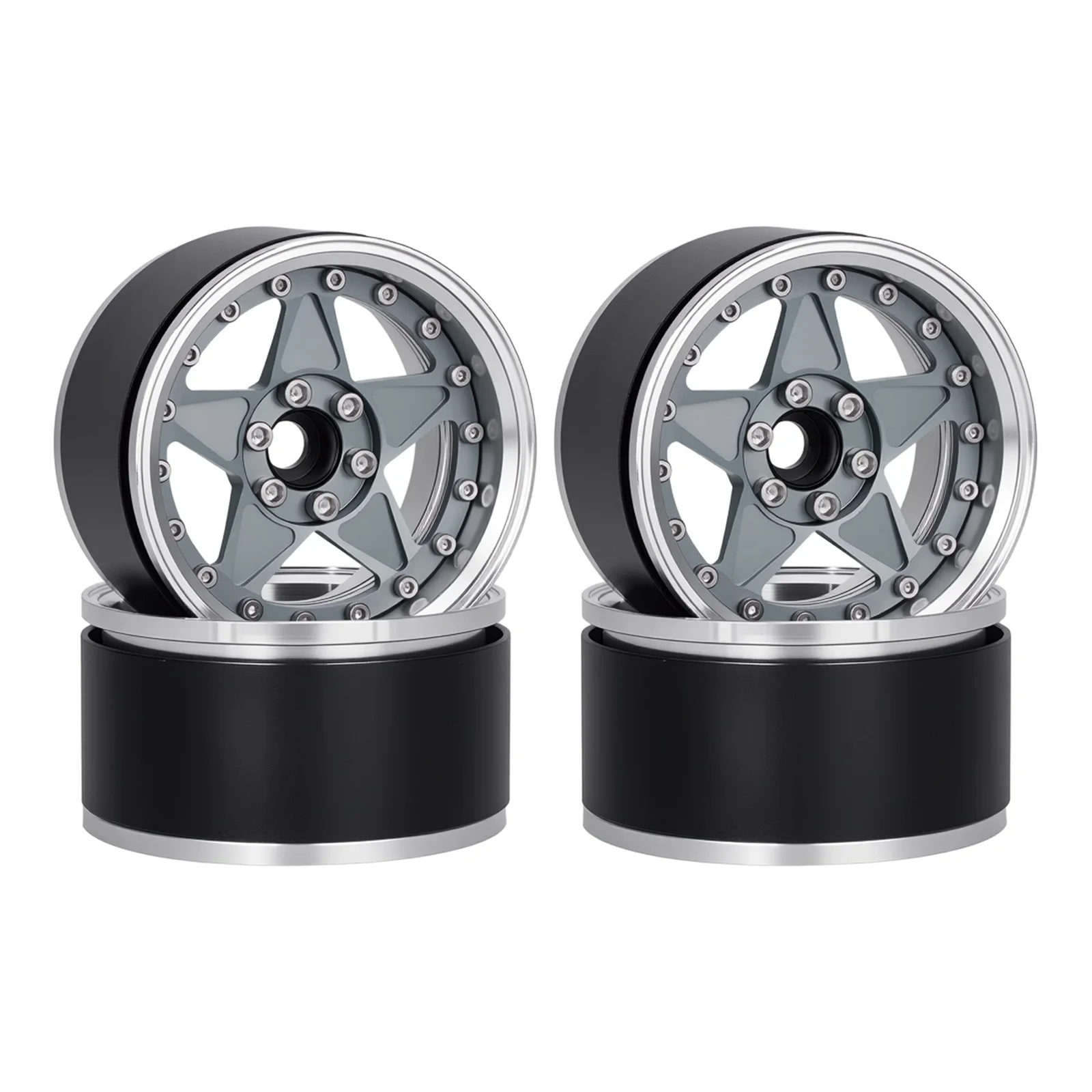 2.2 Inch Aluminum Beadlock Wheels Rim Hub for 1/10 RC Crawler Car Axial SCX10 90046 Wraith Capra TRX4 TRX6 D90 Upgrade Parts image 3