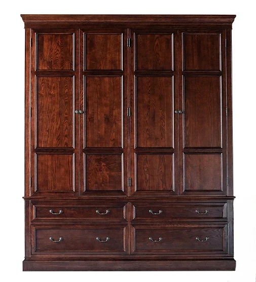 

Solid wood wardrobe American wardrobe bedroom log retro wardrobe large ash wood top 2.4 meters