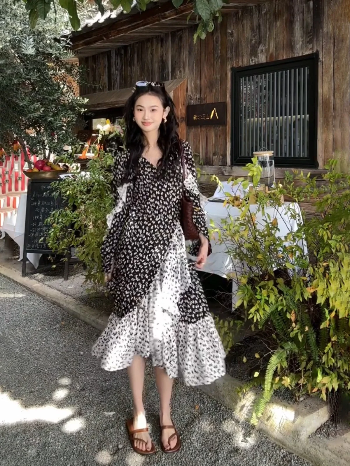 

Ele Lace Floral Print Dr Long Sve Beach Vaion Outfit A-Line Skirt V-Ne Spring Summer Autumn Ladies Dr