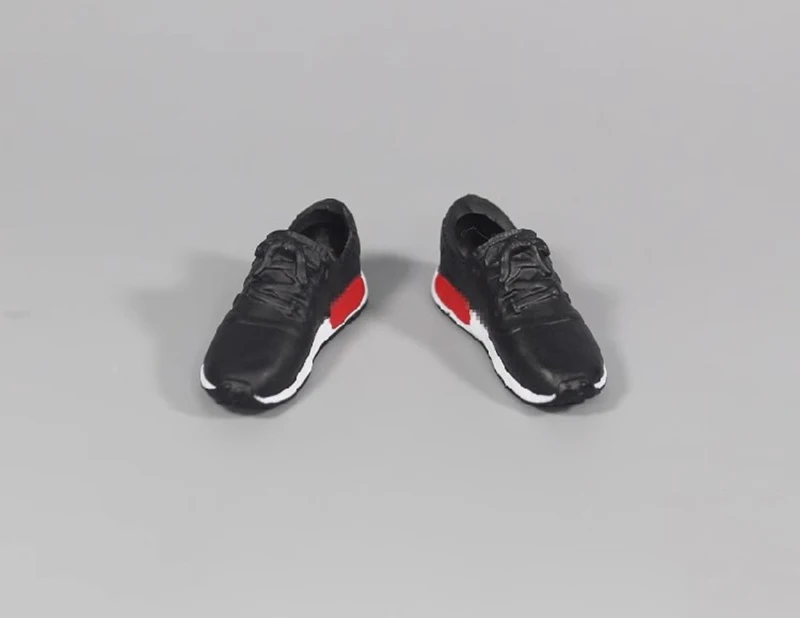 Escala 1/6 feminino preto vermelho e branco esportes lazer sapatos modelos para 12''figuras de ação corpos acessórios diy