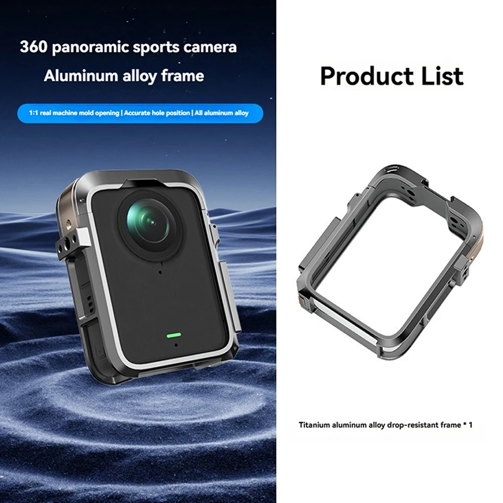 

Aluminum Alloy Shockproof Frame Rabbit Cage for DJI 360 Protective Case Cover Scratch-Resistant Panoramic Camera Part Accessory