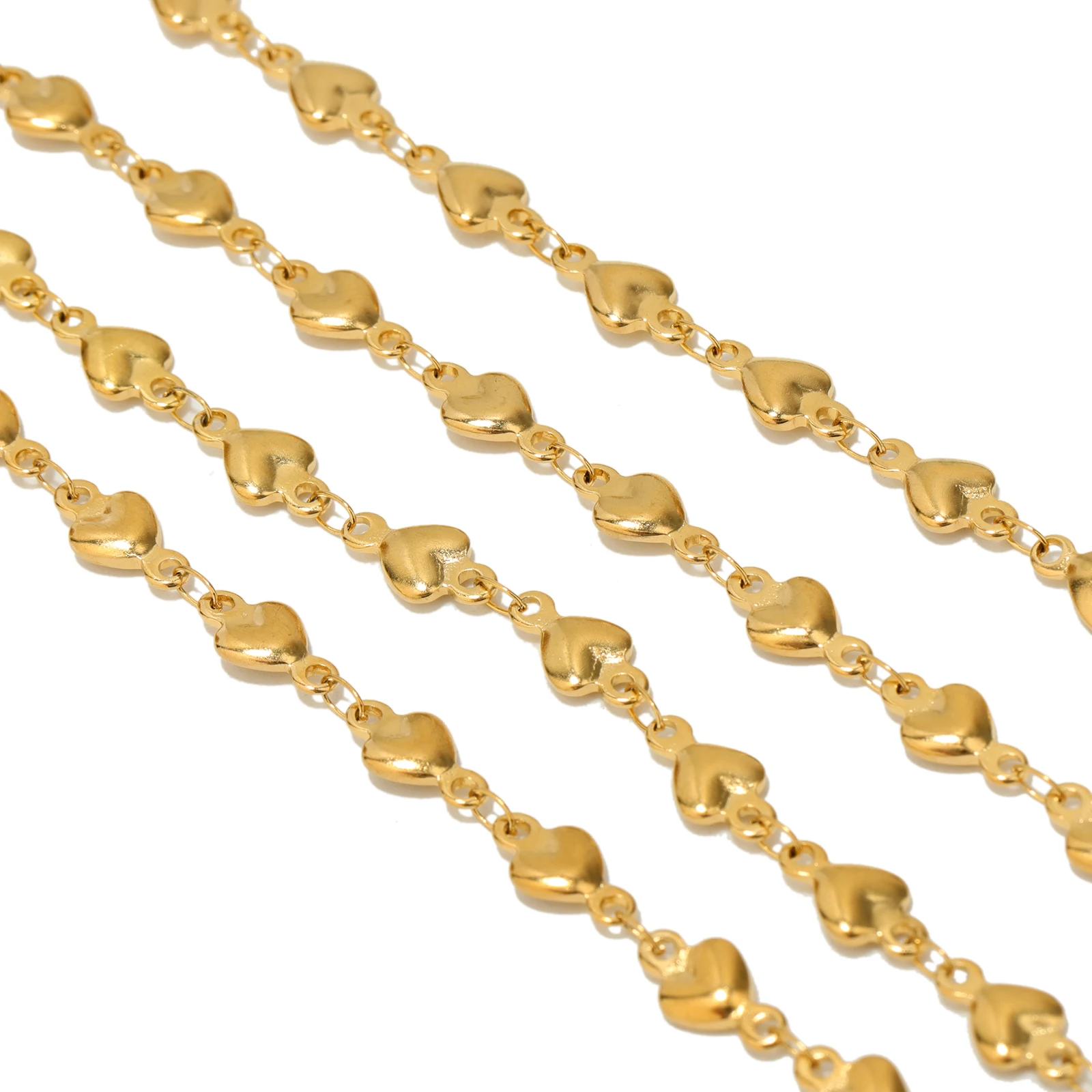

1 Meter Stainless Steel Width 5MM Heart Chains DIY Handmade Bracelets Supplies Necklace Findings Jewelry Making Accessories
