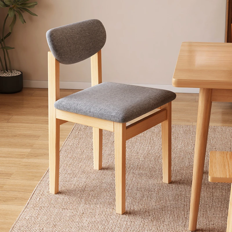 Nordic Eaiting Dining Chairs Fabric Relaxing Simple Wood Mobile Dining Chairs Wooden Room Ergonomic Silla Comedor Furniture