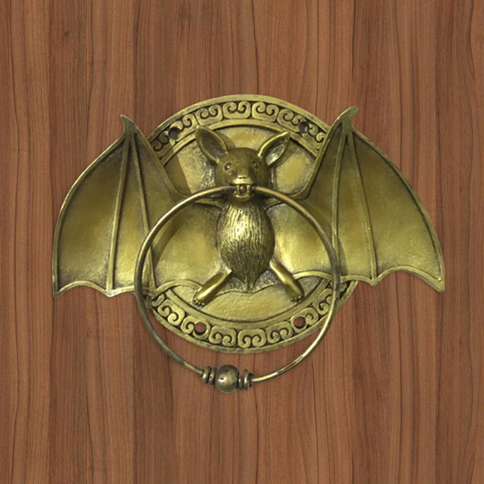 Vintage Door Knocker Resin Bat Dog Head Decorative Doorknocker Creative Door Handle Latch Antique Gate Ornate Animals Home Decor