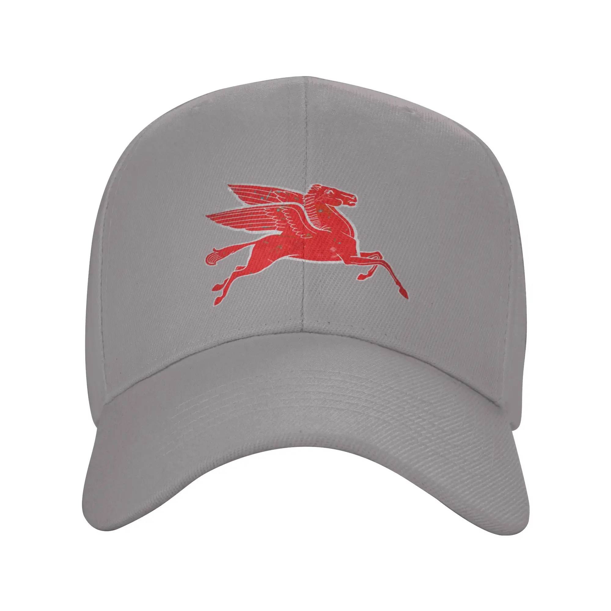 Hot Sale Red Pegasus distressed version facing right  Baseball Cap  Stylish Visor Hat  Gym Workout Visor Hat