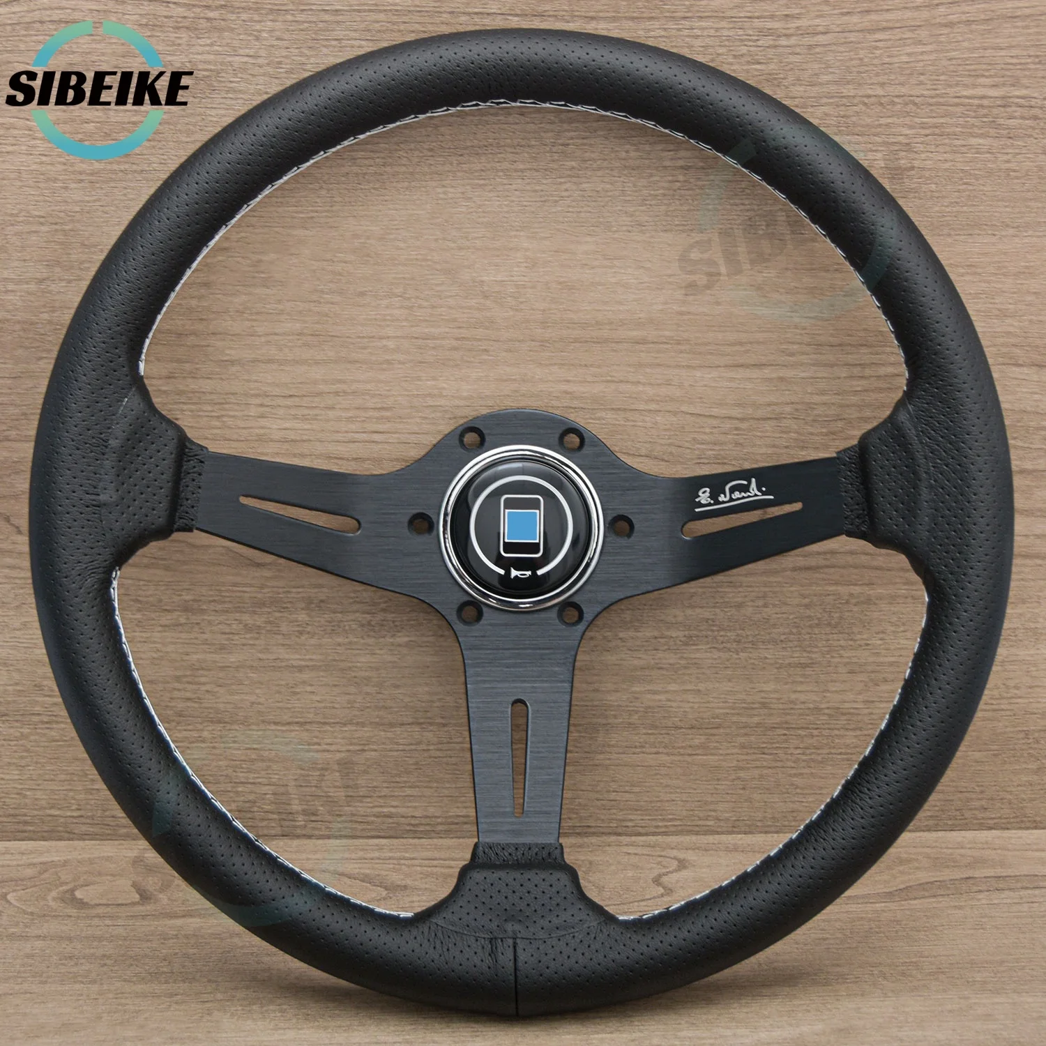 14inch ND Universal Leather Steering Wheel Sim Racing Drift Sports Steering Wheel