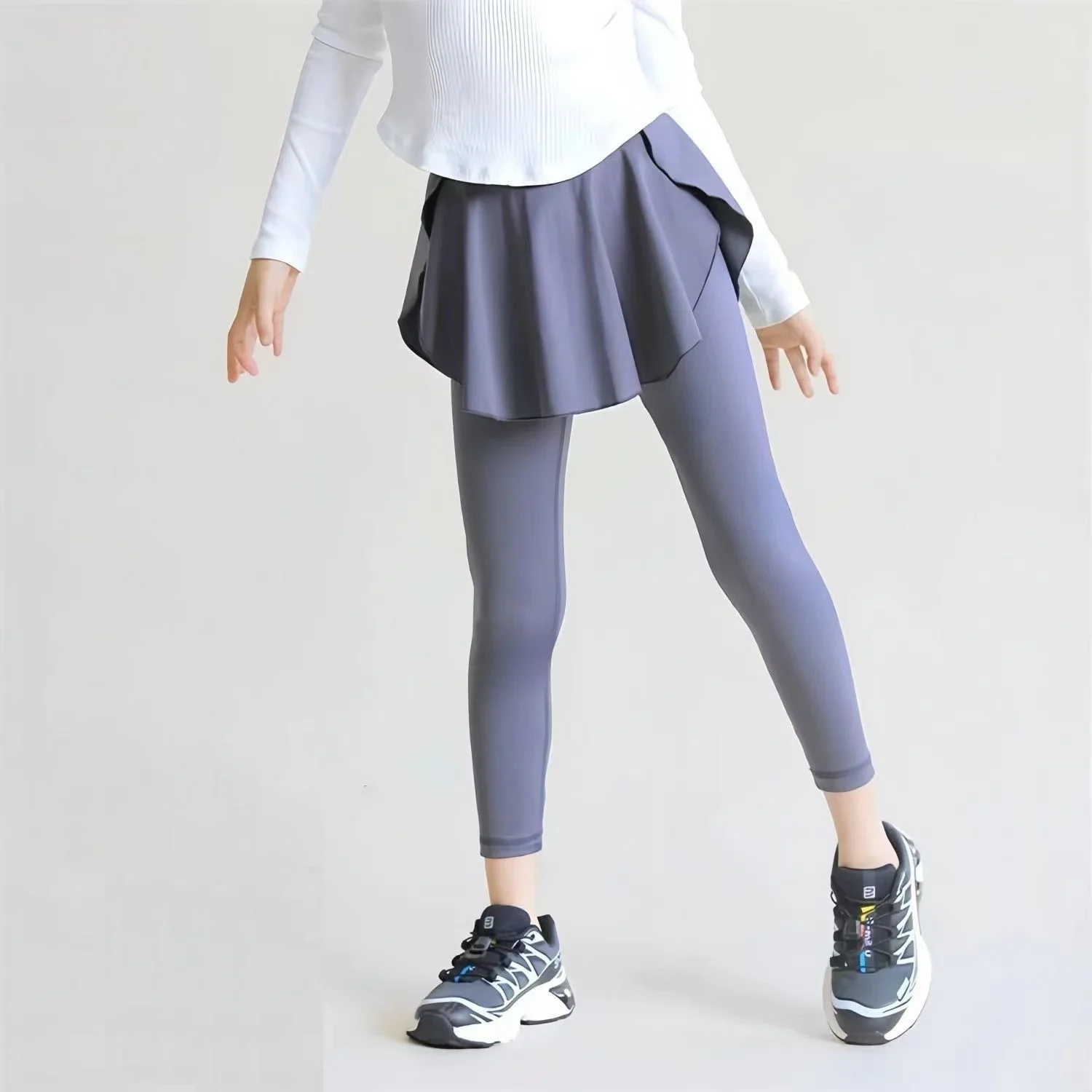 Kids Girls Yoga Skinny Pants Children Quick Drying Skirt Pants Princess Dance Clothing Teenage Girls Sporty Skirt Leggings