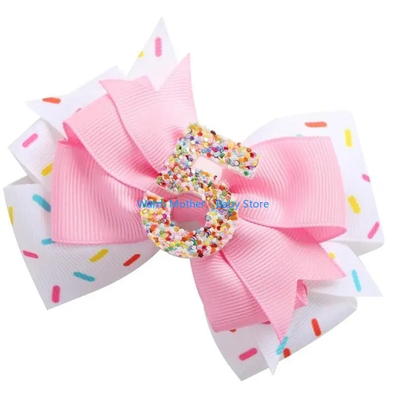 عيد ميلاد الفتيات عقال/مشبك شعر للرضع طفل الكرتون Bowknot ديكور أغطية الرأس/دبوس الشعر الأطفال لحفلة المهرجان 57QE