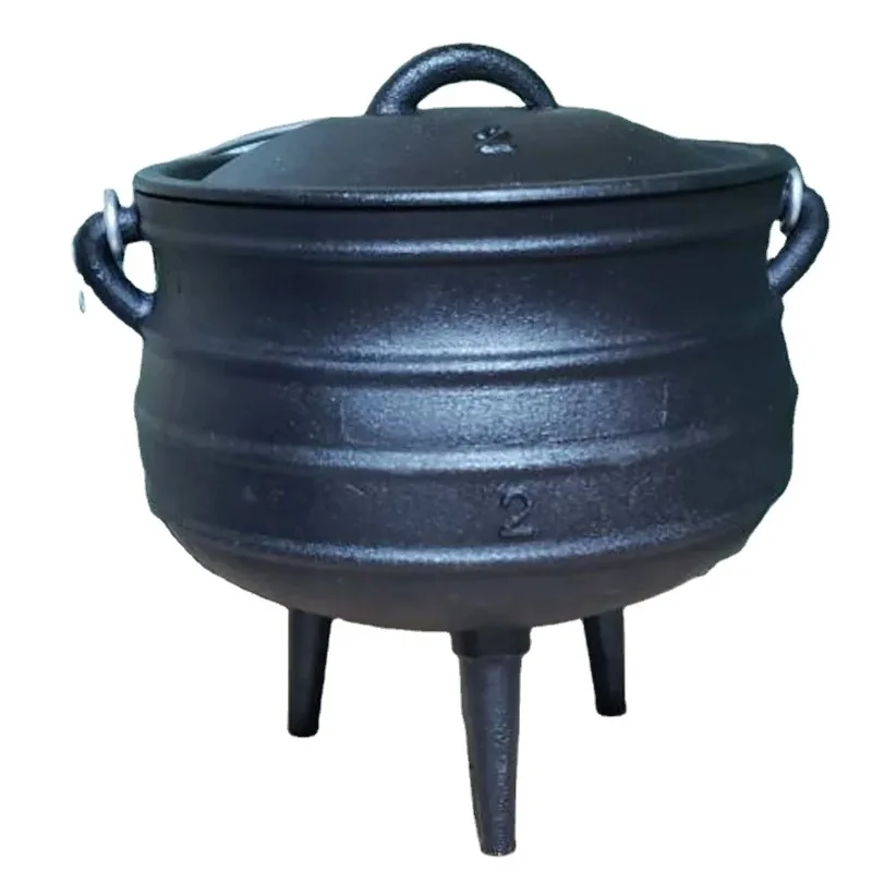 

【Brand New】 Top Quality Durable Solid Three-Legged Cast Iron Potjie Pot Large Cauldron For Cooking 25#